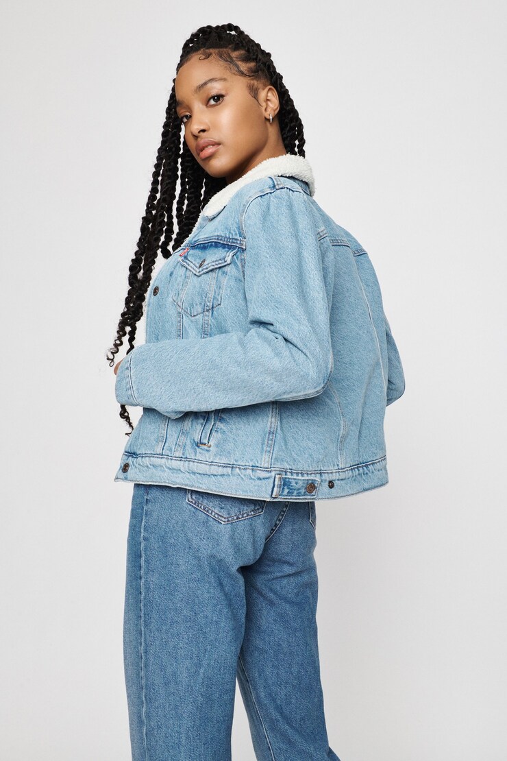 LEVI's Original Sherpa Trucker Jacket, Divided Blue, large