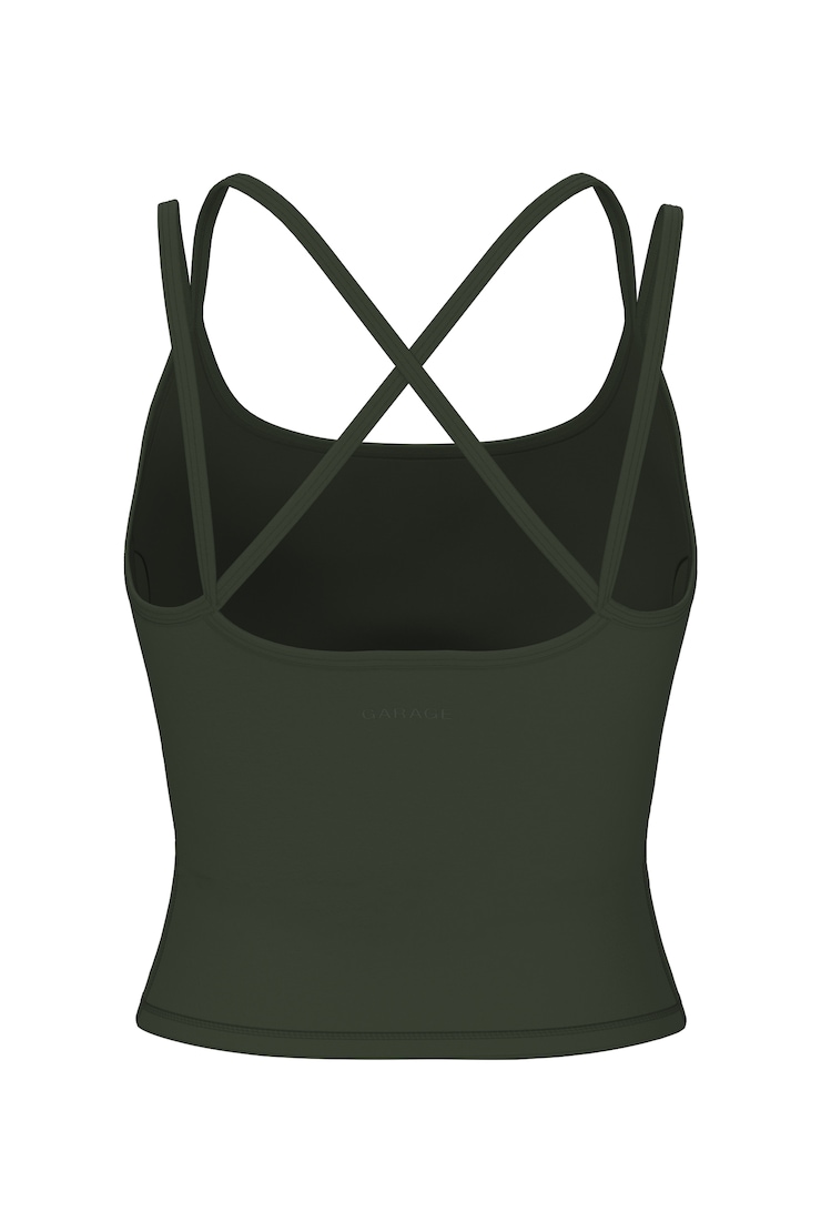 Cami à bretelles doubles Active, Obsession olive, large
