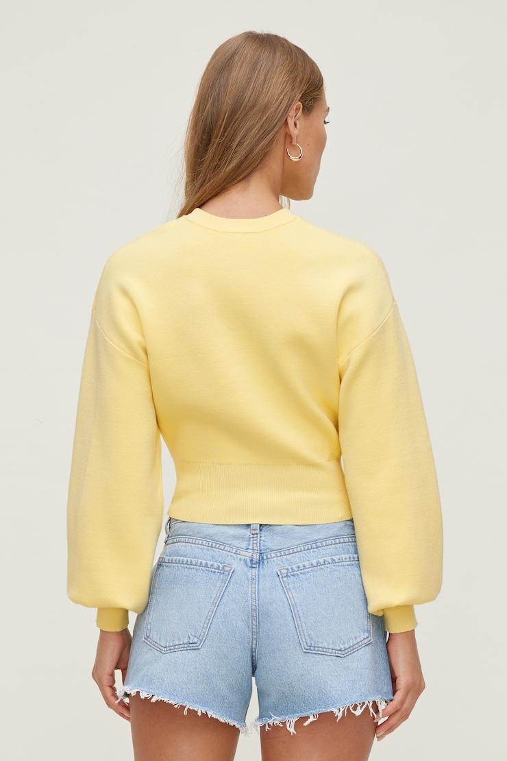 Bea Crewneck Sweater Italian Straw Yellow large