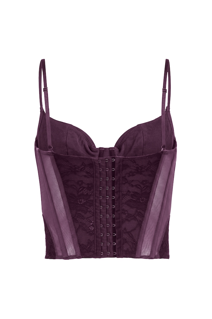 Tate Sweetheart Lace Corset, WILD BERRY, large