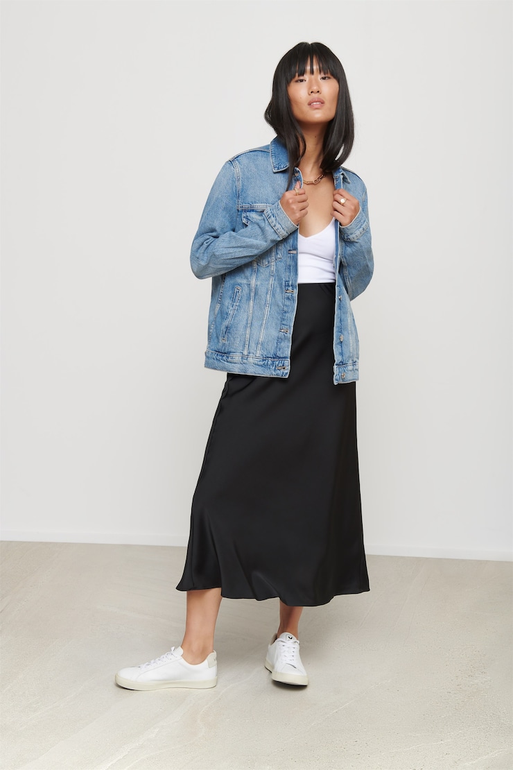 Oversized Denim Jacket Blue Flame large