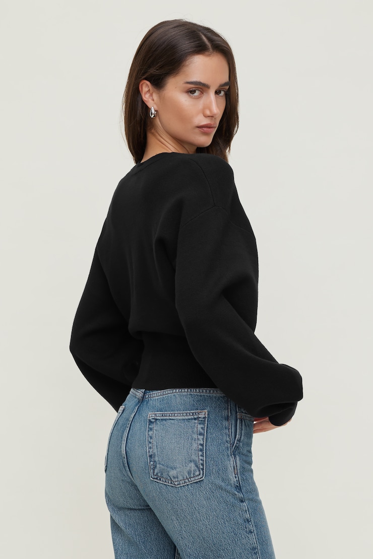 Bea Crewneck Sweater Jet Black large