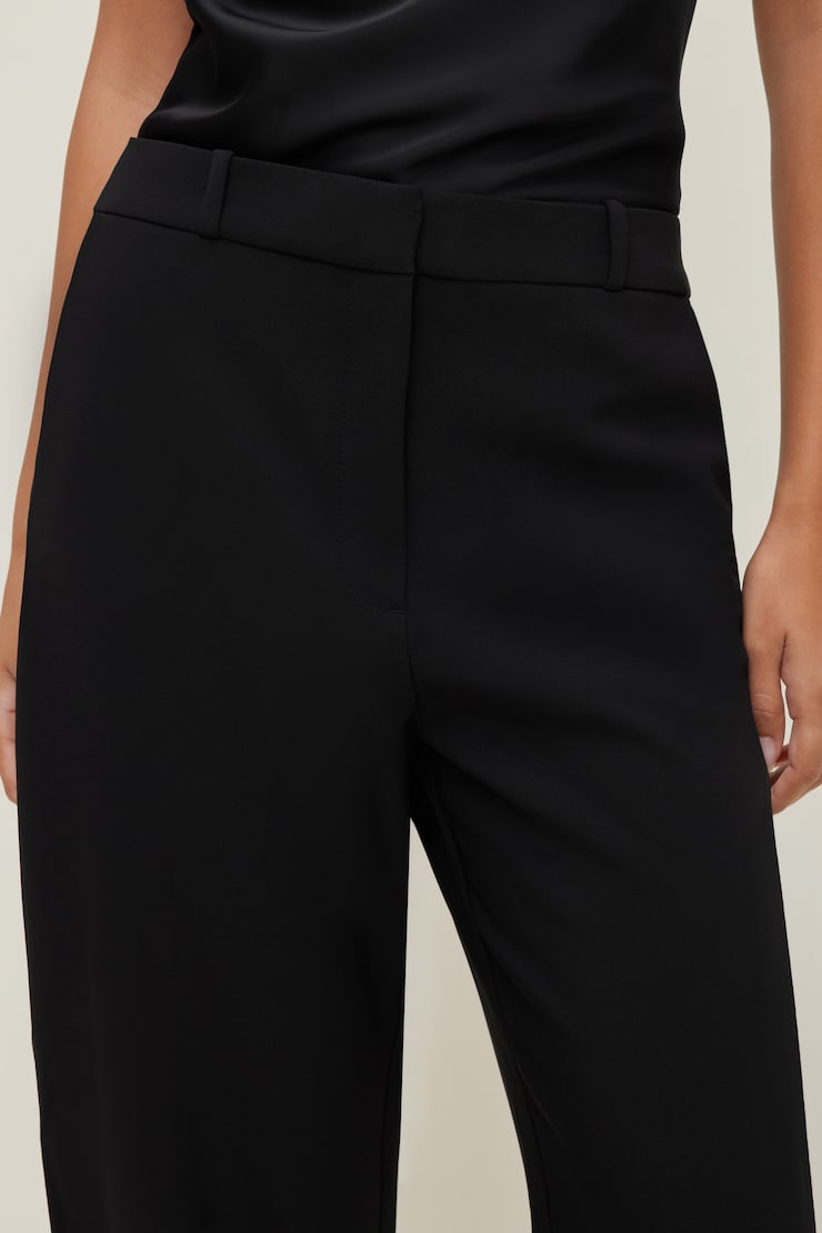 Mid Rise Barrel Leg Pants Jet Black large