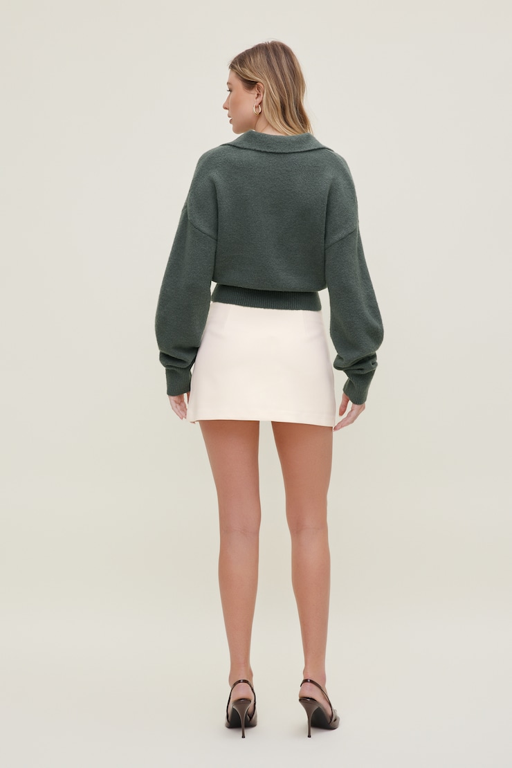 Audrey Cinched Polo Sweater