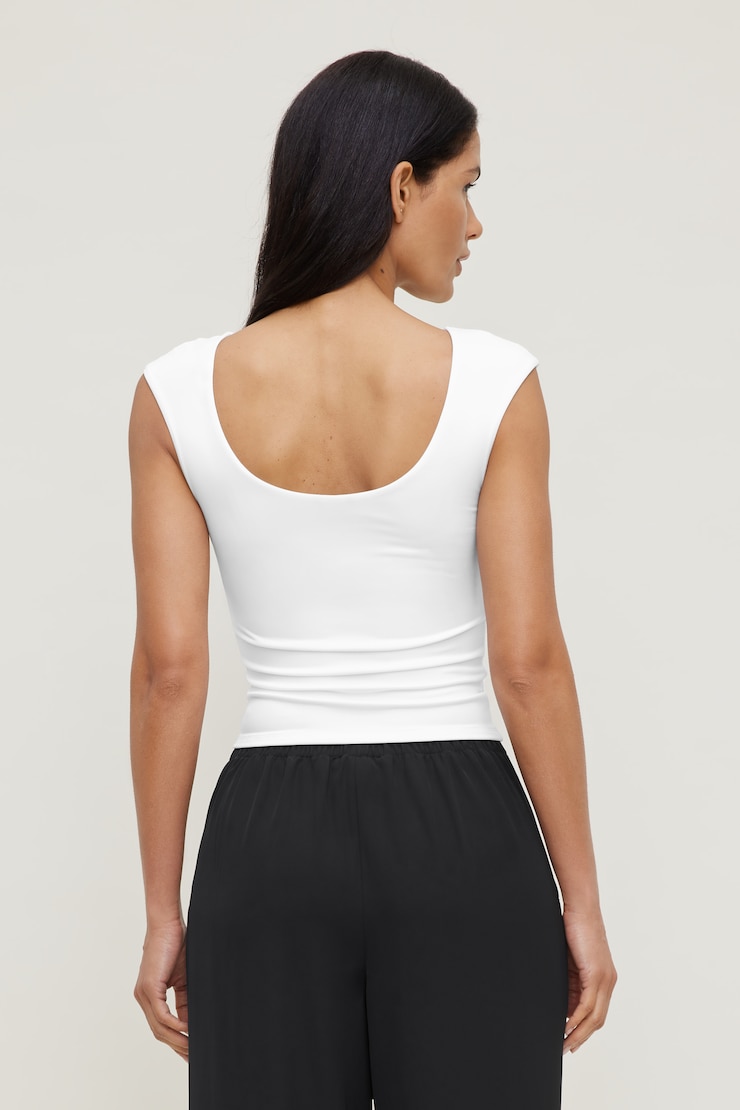 Sculpt Cap Sleeve T Shirt Bright White large