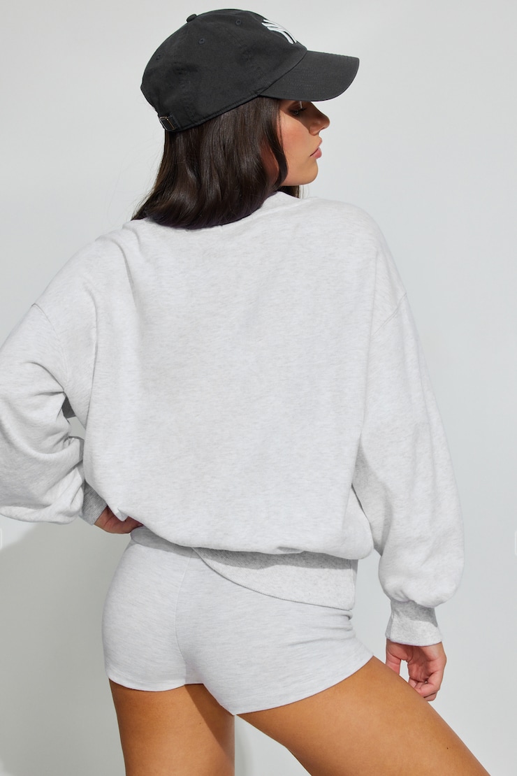 SoftTerry™ Oversized V-Neck Sweatshirt, Spring Grey Mix, large