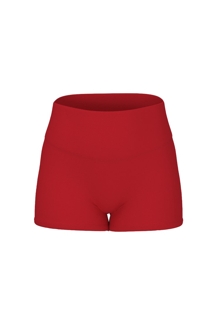 Active Booty Shorts, Scarlet Flame Red, large