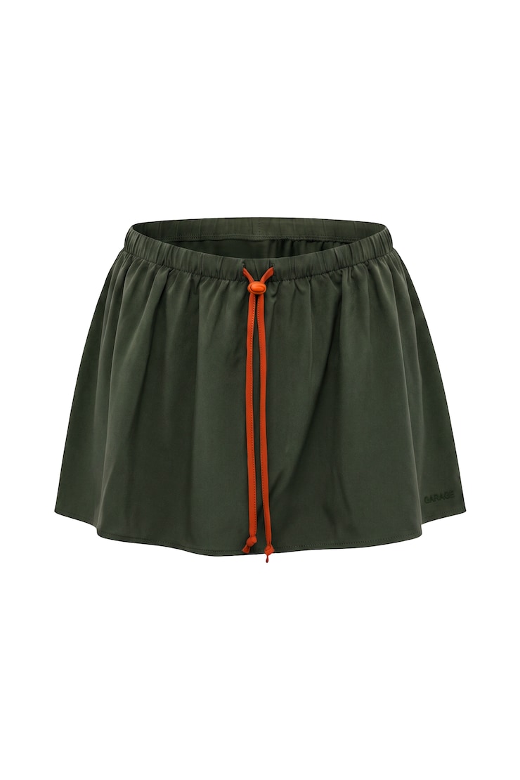 Active Flowy Skort, Olive Obsession/Spicy Paloma Orange, large