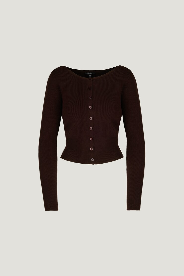 Sara Ribbed Cinch Hem Cardigan Cherry Lacquer Burgundy large