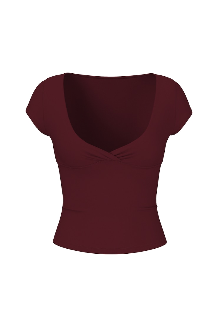 Sleek Crossover T-Shirt, Burgundy Bite, large