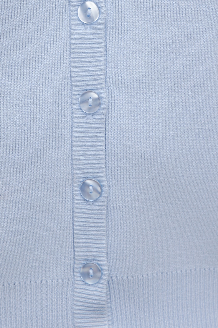 Polo Cardigan Heather Blue large