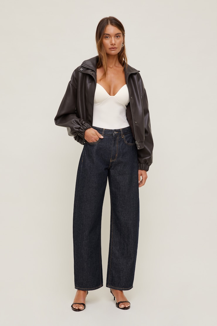Kennedy High Rise Barrel Leg Jeans Dark Indigo / Rinse large