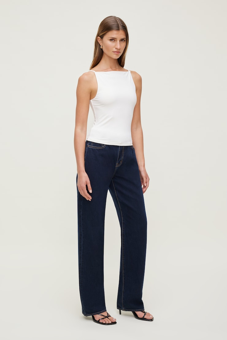 Mika Mid Rise Relaxed Straight Leg Jeans Dark Indigo / Saranac Blue large
