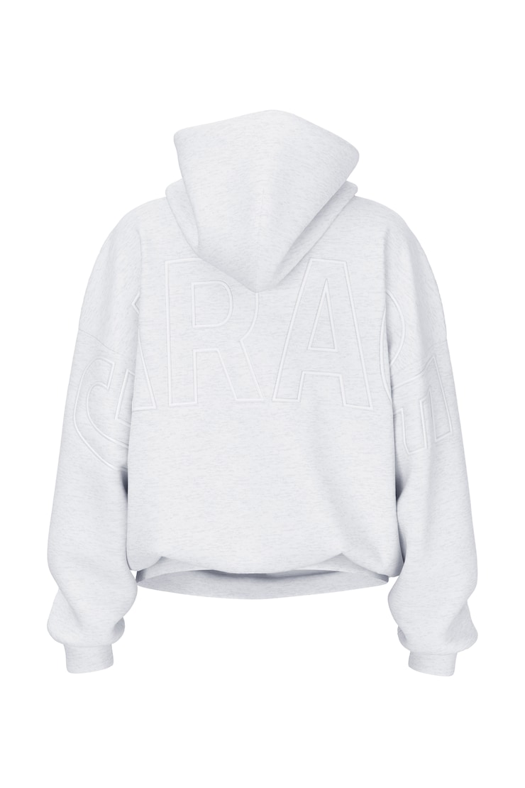 UltraFleece Hoodie, Spring Grey Mix with Large GARAGE Logo, large