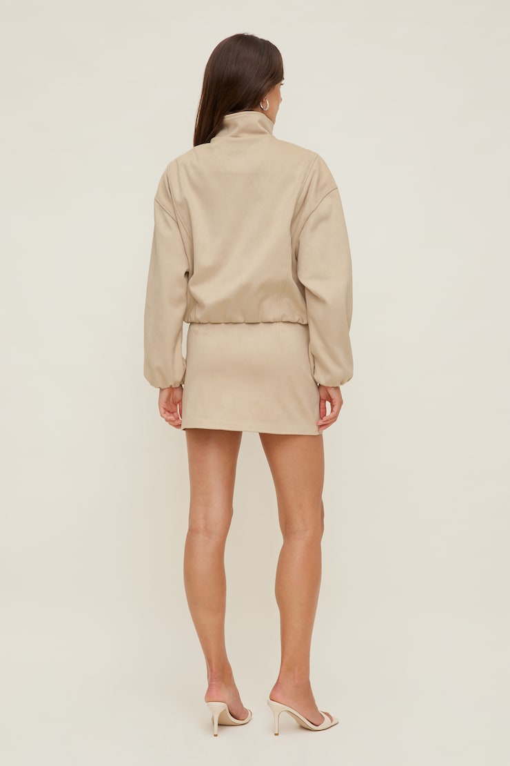 Stacie Faux Suede Mini Skort Faux Suede Pumice Stone Beige large