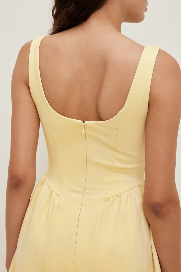 Irina Ponte Midi Dress Pale Yellow large