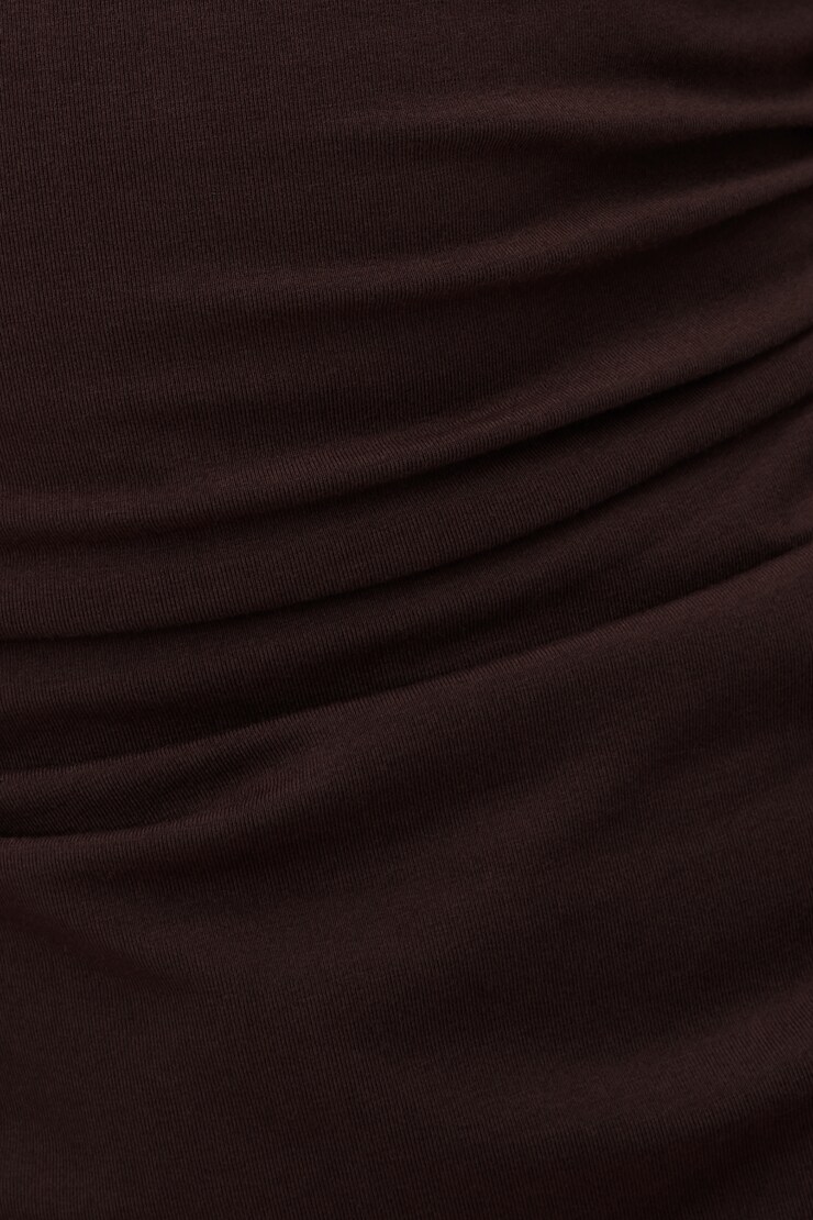 Maude 3/4 Sleeve Cotton Mini Dress Cherry Lacquer Burgundy large