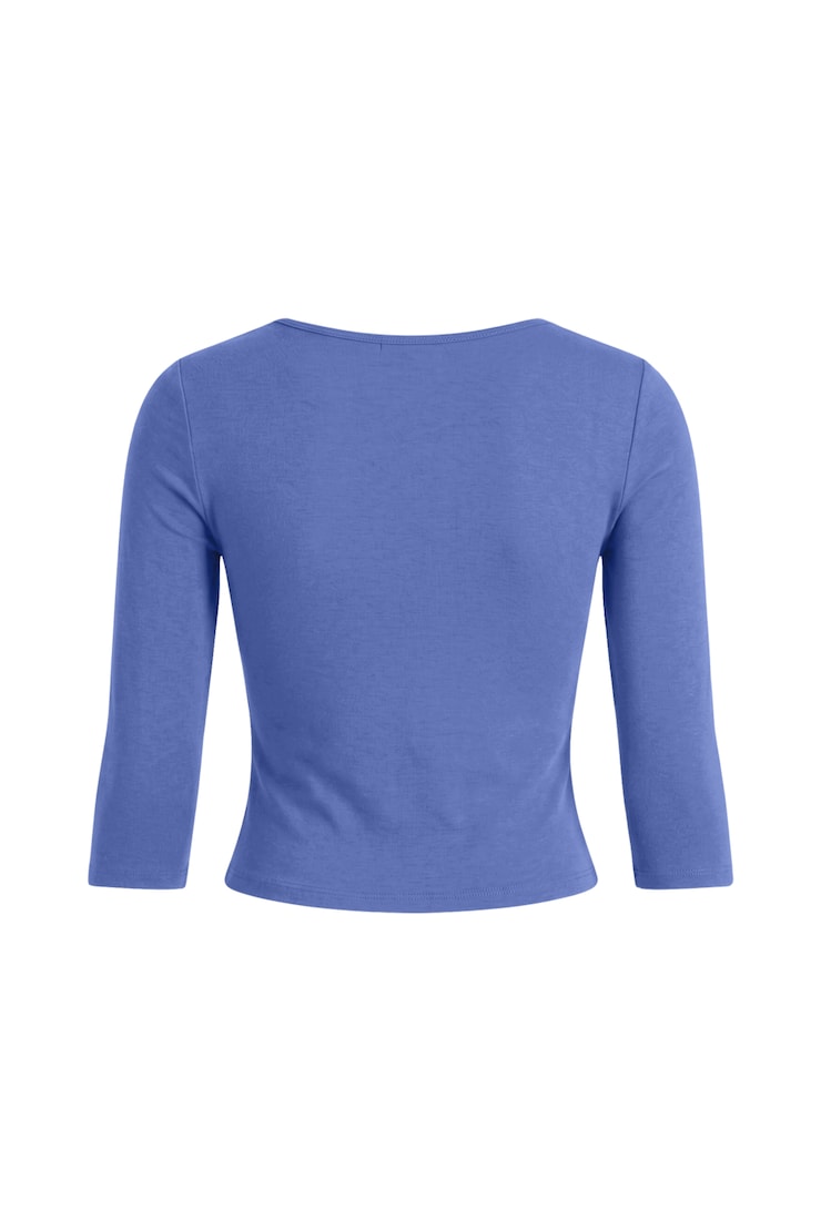Plunge 3/4 Sleeve Top, Blue Blush, large
