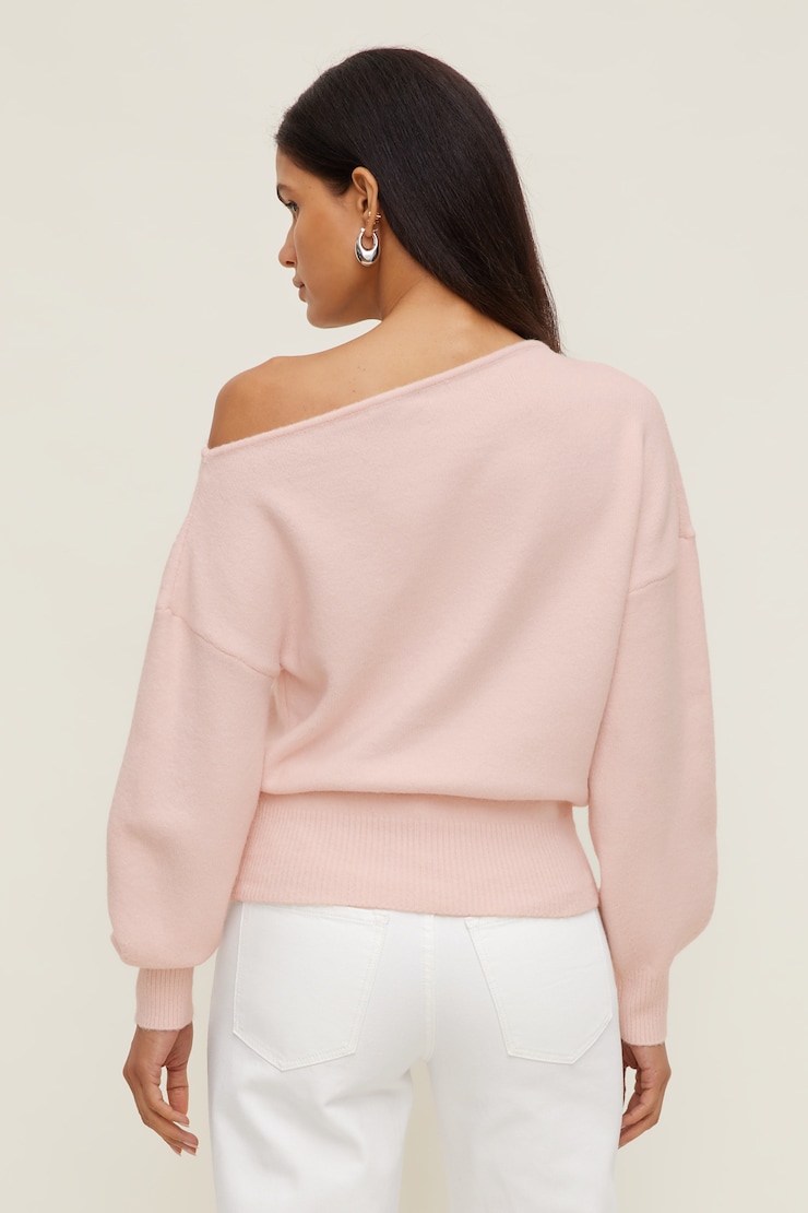 Lola Off Shoulder Sweater Mauve Chalk Pink large