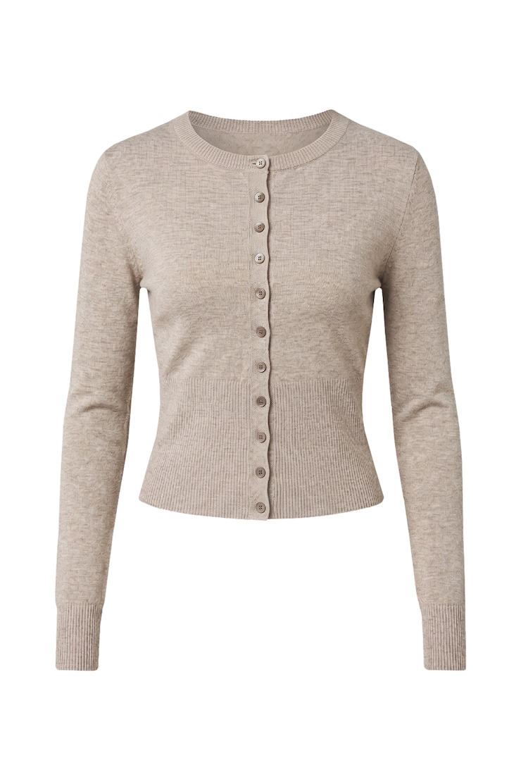 Clean Cinch Waist Cardigan, Warm Taupe Melange, large