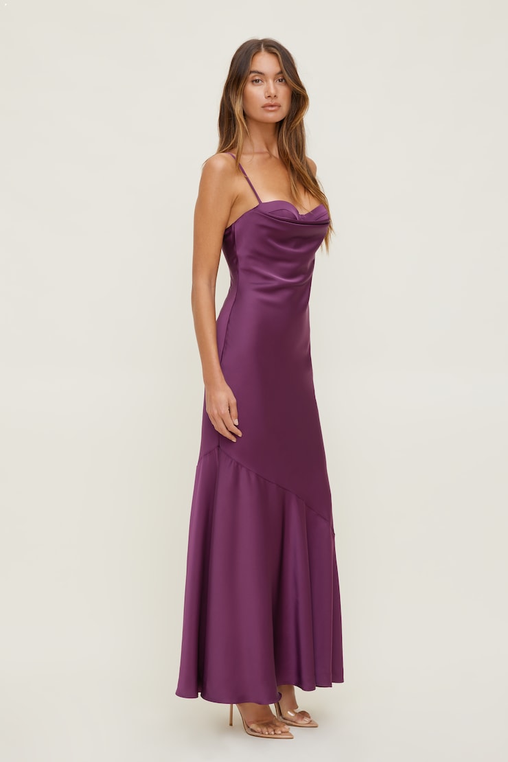 Bustier Satin Maxi Dress