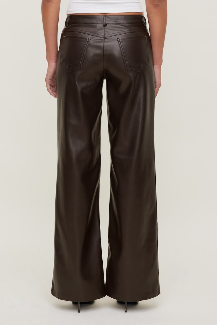 Devon Mid Rise Straight Leg Faux Leather Pants