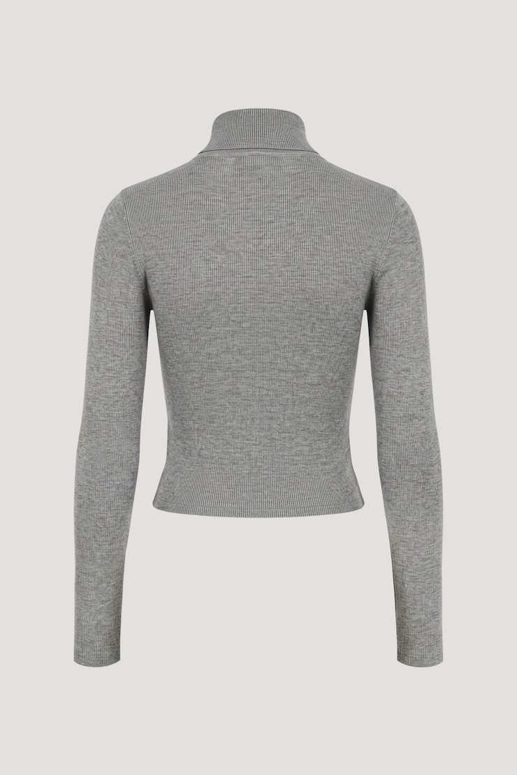 Turtleneck Sweater Classic Heather Gray large
