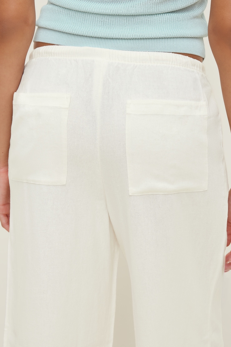 Leo Linen Capri Pants Snow White large