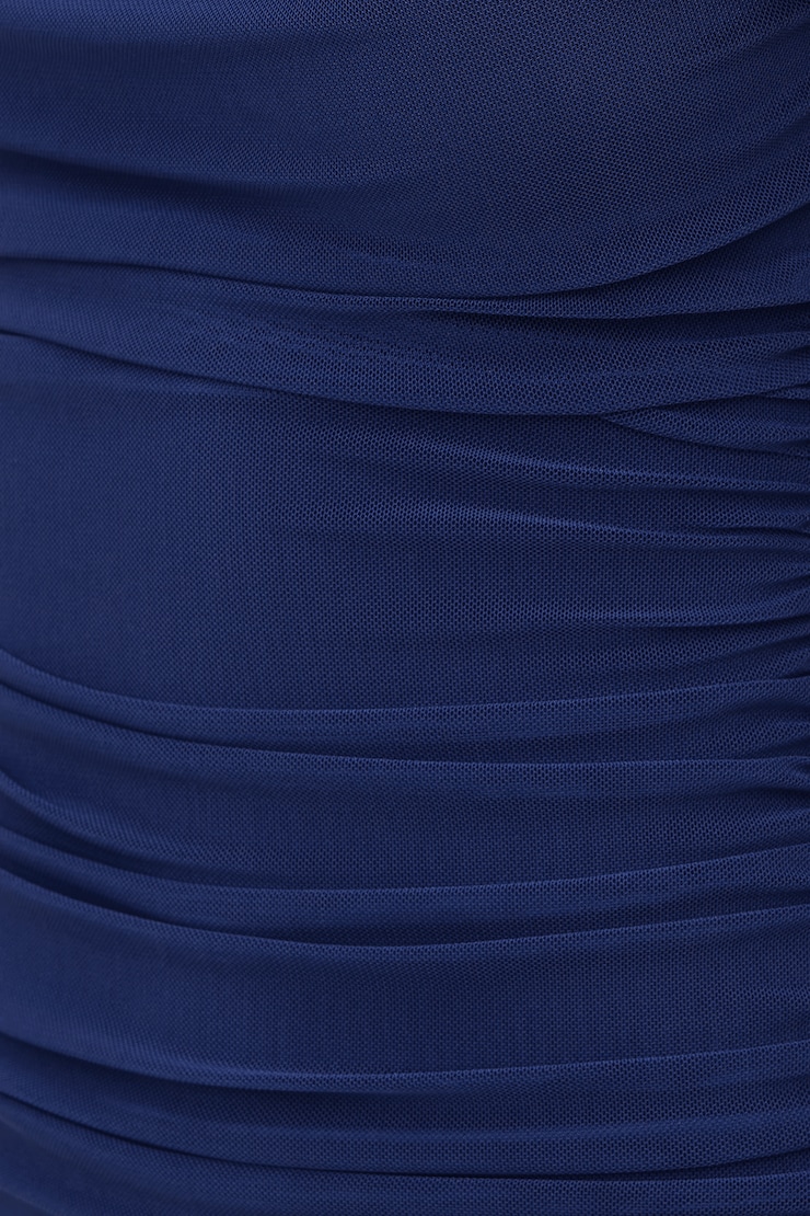 Off Shoulder Mesh Top Mazarine Blue large