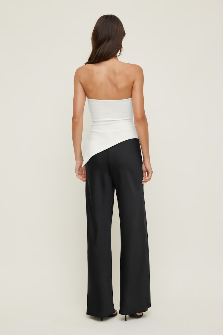 Izzy Wide Leg Satin Pants Jet Black large