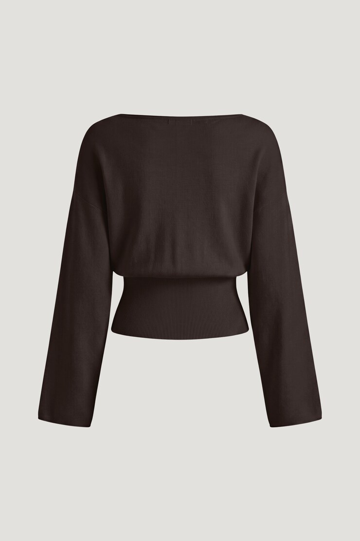 Suri Cinched Sweater Java Brown large