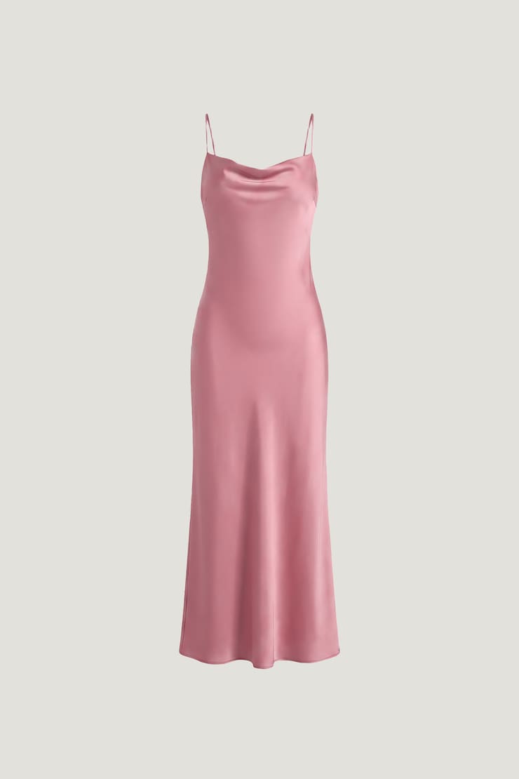 Aubrey Satin Maxi Dress Cashmere Rose Pink large