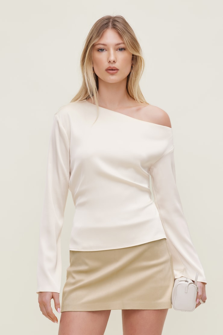 Alexa Satin Blouse Sea Salt Cream large