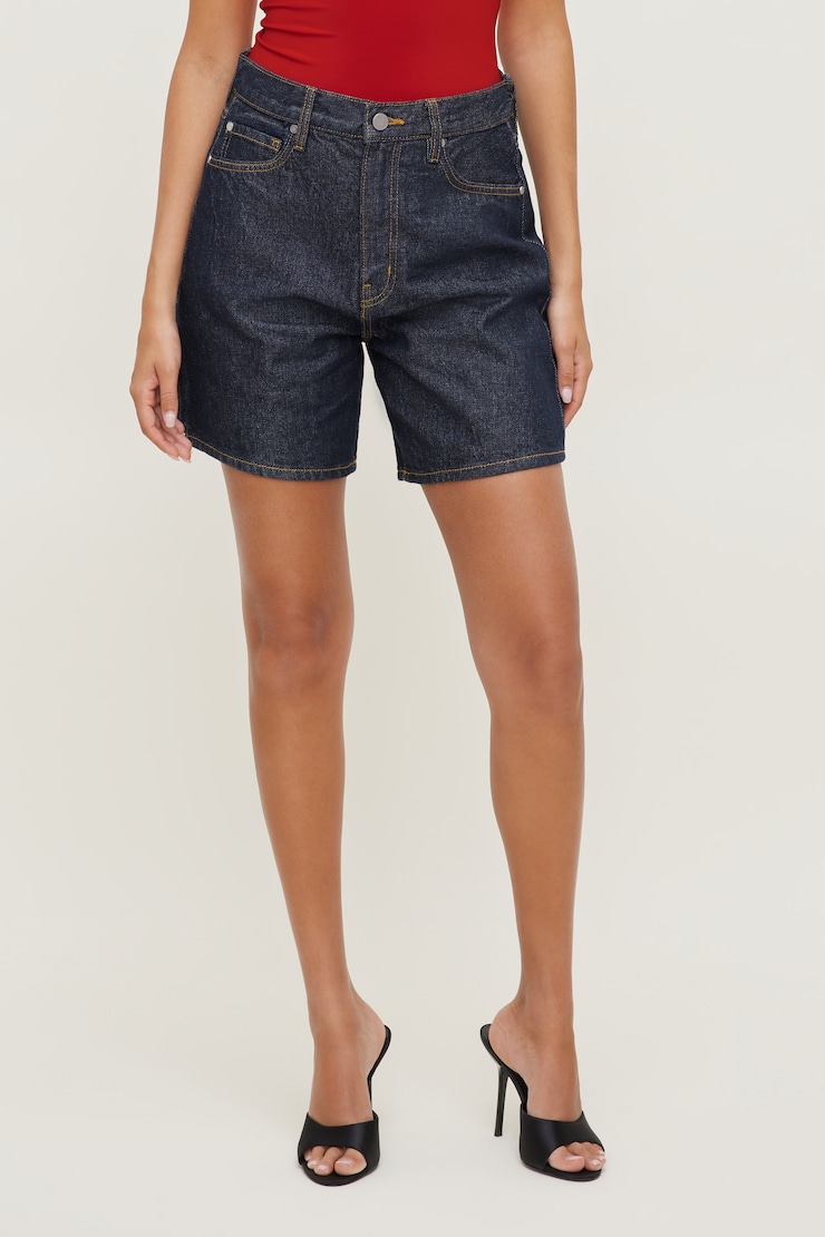 Harper High Rise Jean Shorts Dark Indigo / Rinse large