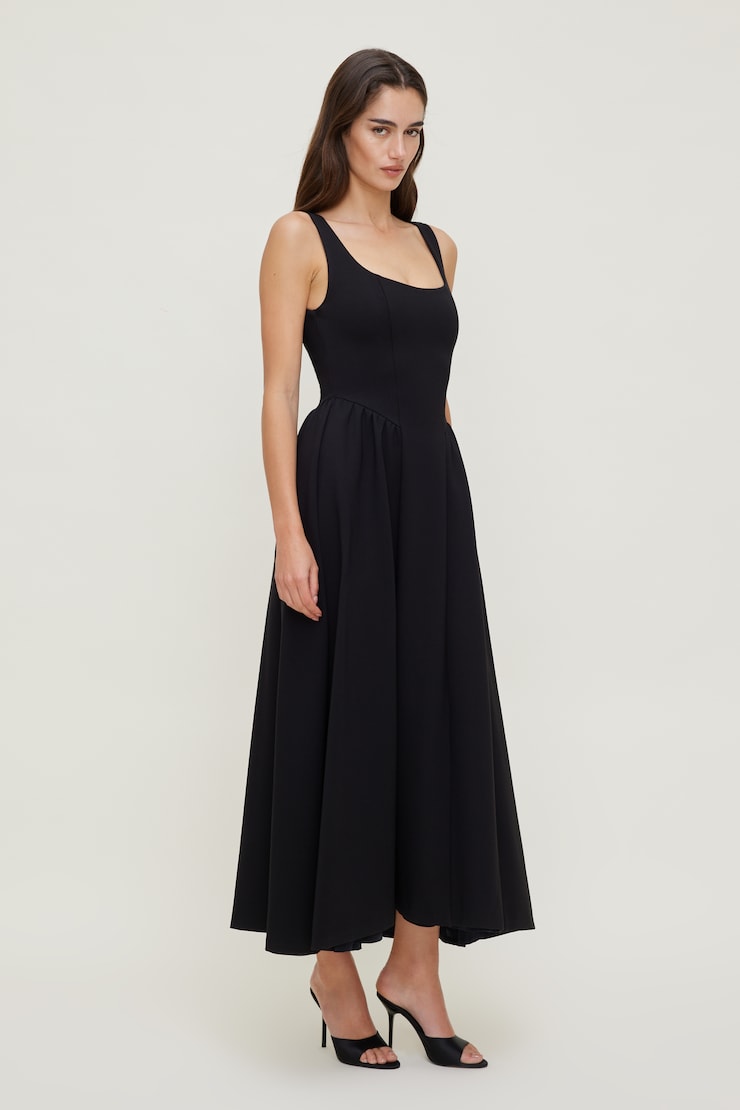Irina Ponte Midi Dress Jet Black large