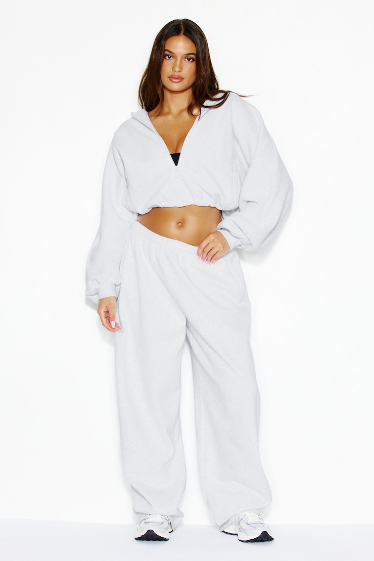 Cocoon Zippie With Bungee Drawstring, Spring Grey Mix, large