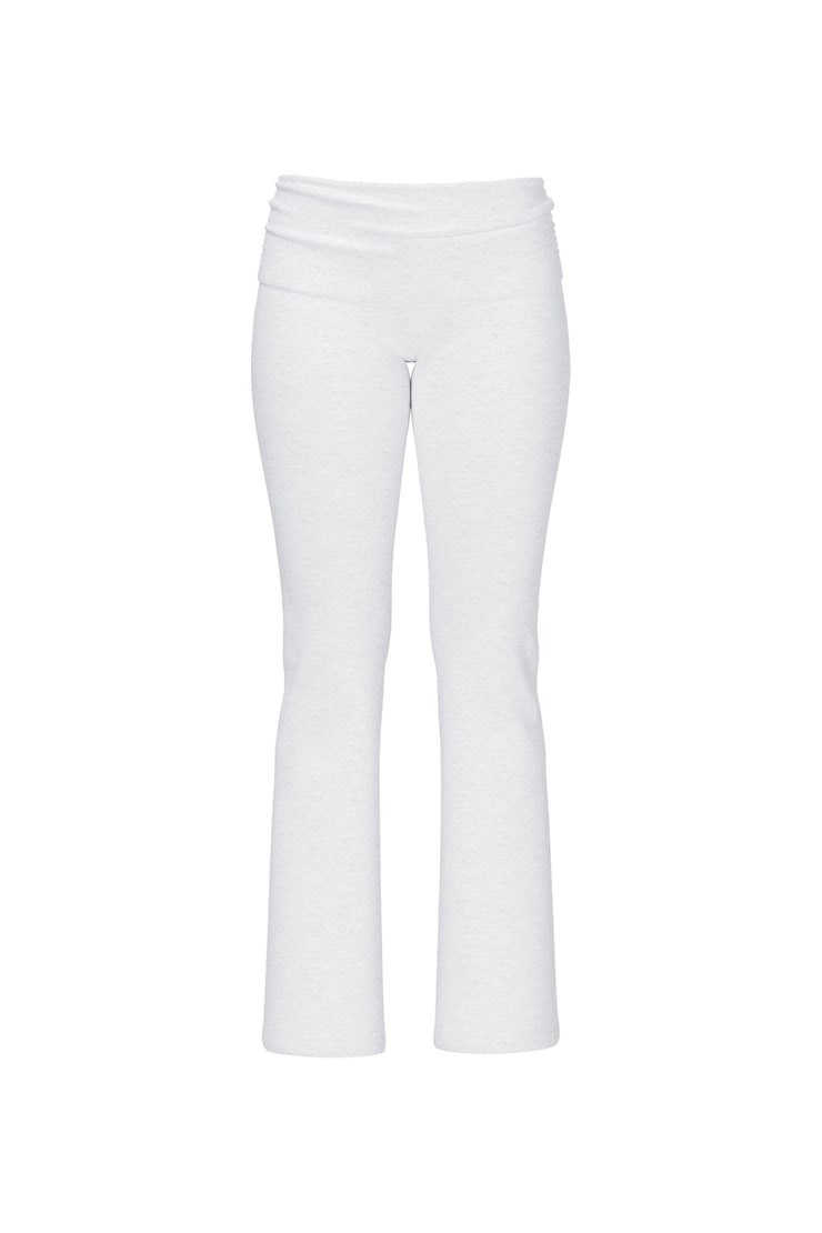 Soft Cotton Fold Over Flare Pants, Spring Grey Mix, large