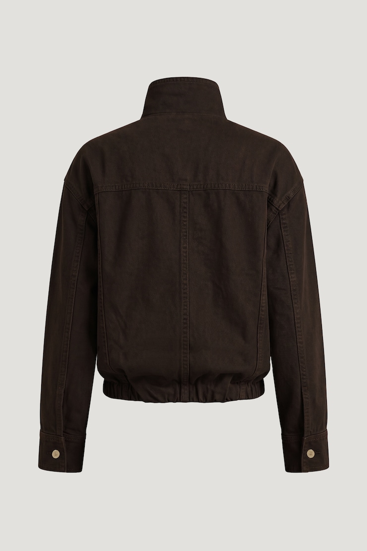 Blouson bouffant en denim Café noir large