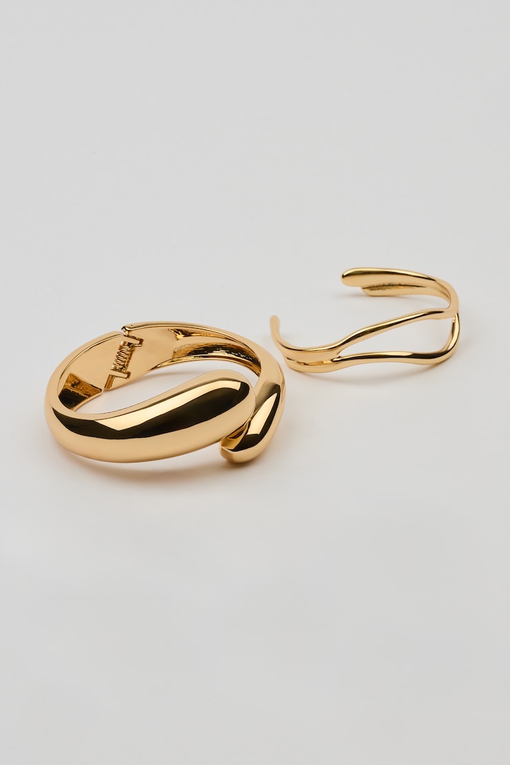 2 Pack Wave Cuffs, Gold, large