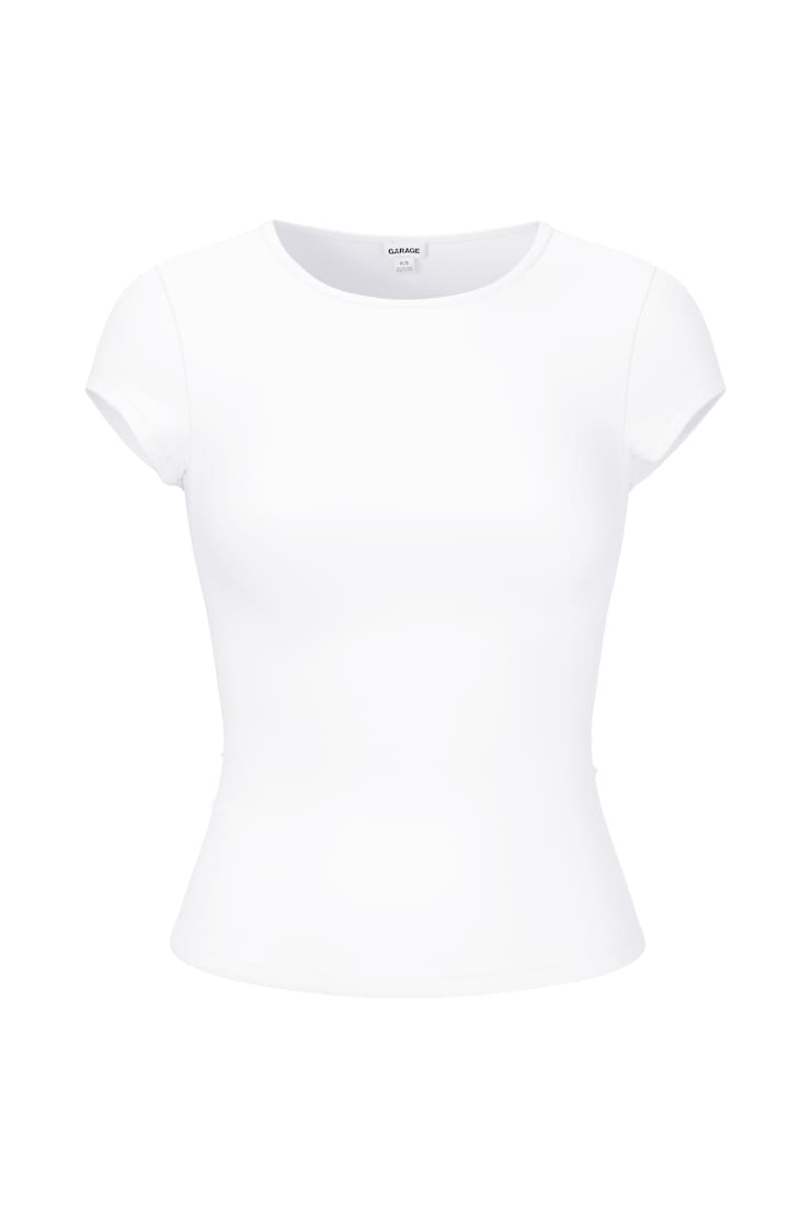Sleek Crewneck T-Shirt, Bright White, large