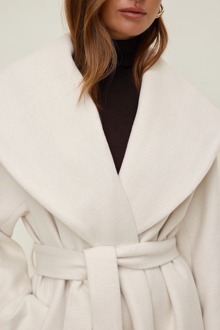 Wrap Wool Coat Sea Salt Cream large