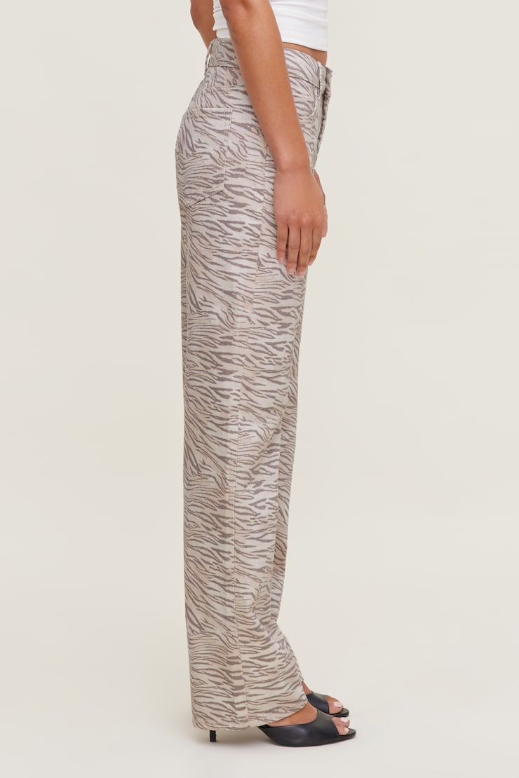 Mika Mid Rise Relaxed Straight Leg Jeans Ziger Beige large