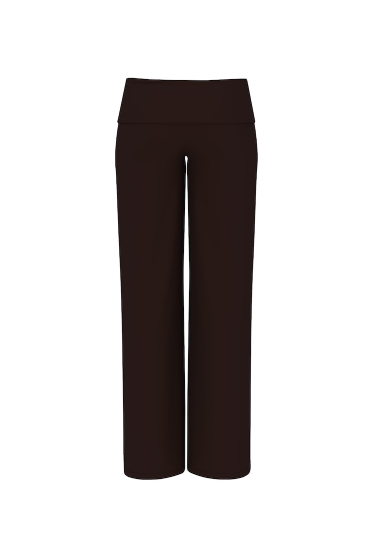 Modal Foldover Pants, Chocolate Mousse Brown, large