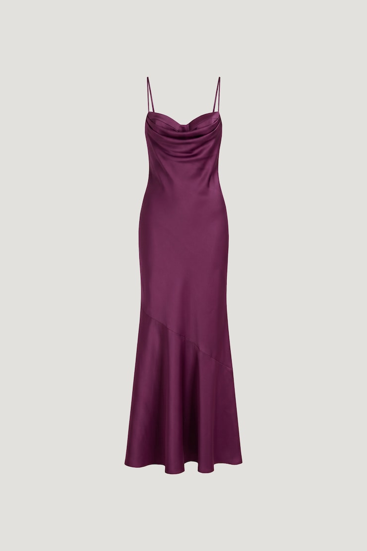 Bustier Satin Maxi Dress Plum Caspia Purple large