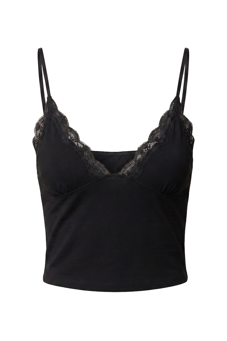 Plunge Lace Trim Cami Top