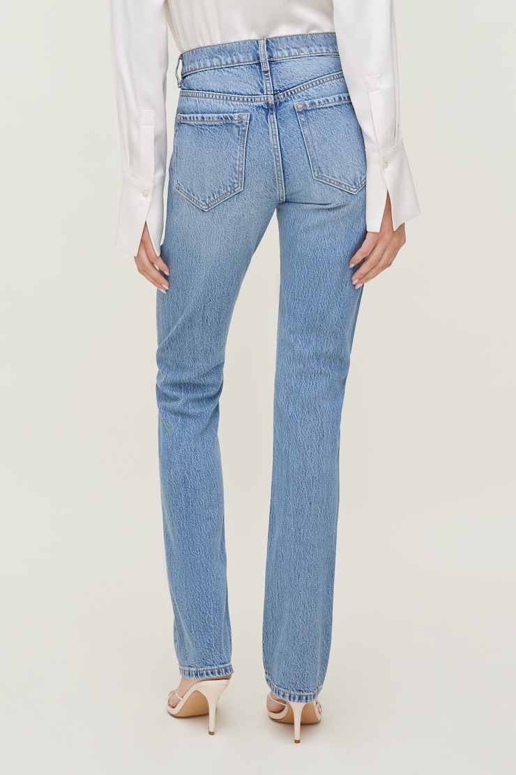 Mid Rise Slim Cigarette Leg Jeans Medium Light Indigo / Miles Away large