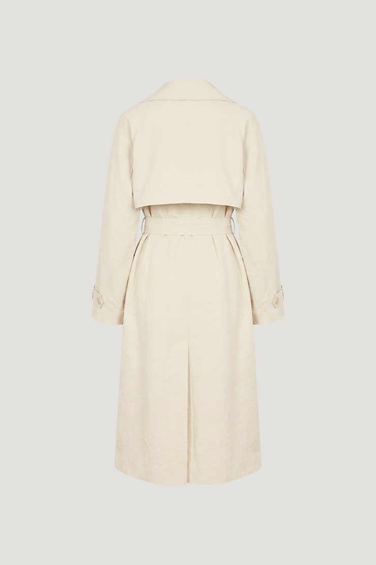 Nadia Airflow Trench Coat Polished Pearl Beige large