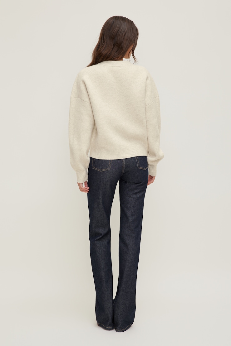 Boxy Zip Cardigan Rainy Day Beige large