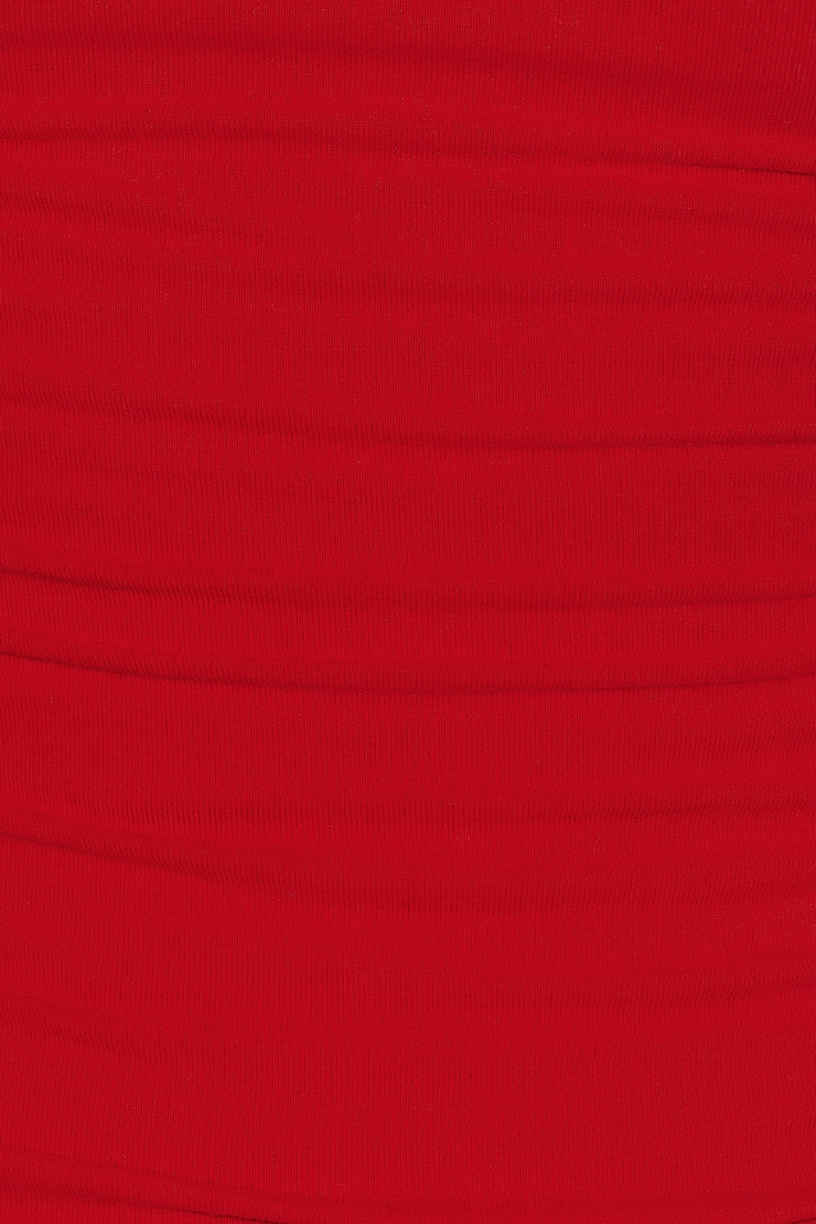Boatneck Ruched Back Top, Scarlet Flame Red, large