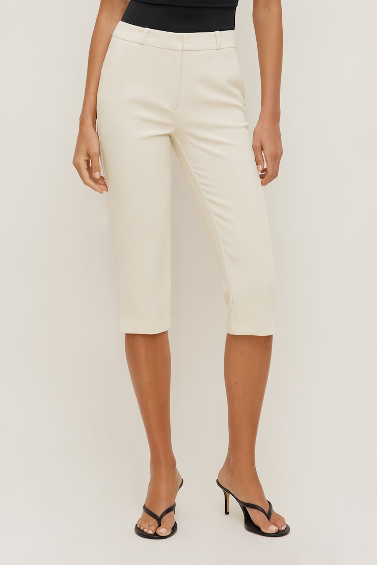 High Rise Capri Pants Rainy Day Beige large